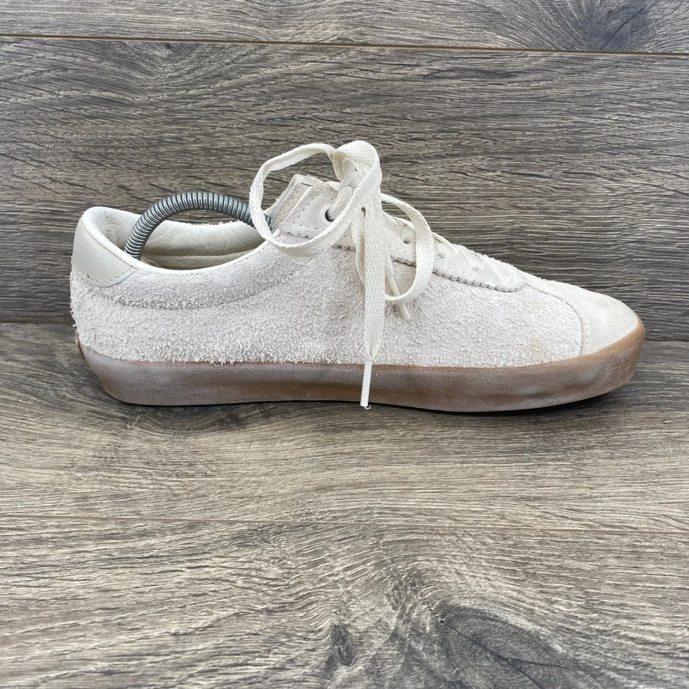 Vans Sport Sneakers Womens 8 Marshmallow Green Hairy Suede Gum Sole Low Top